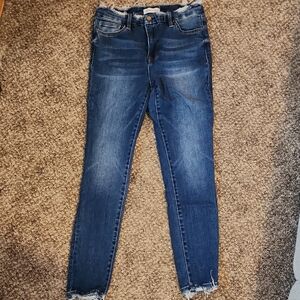 Flying Monkey Blue Skinny Jeans with Stretch and Distressed Details